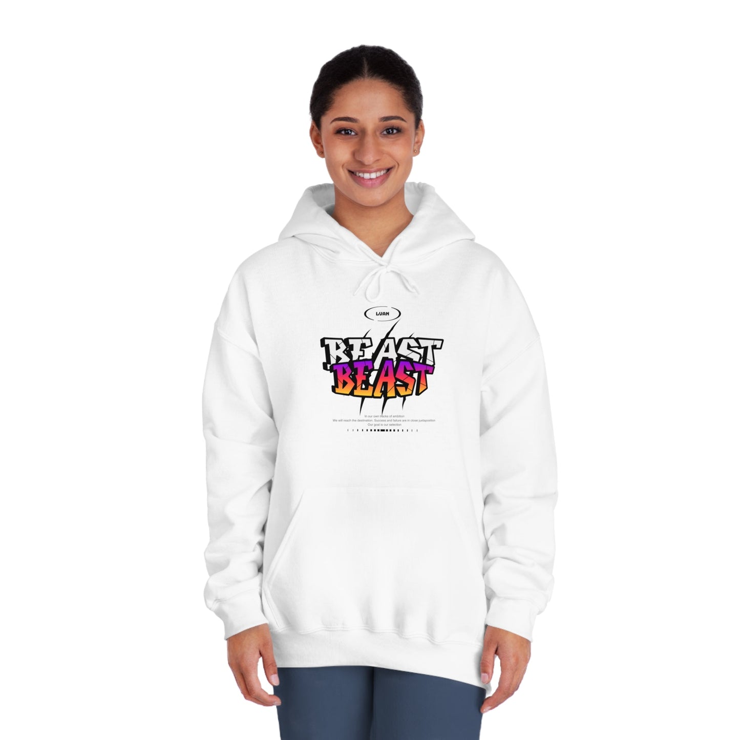 White Hoodie with Fabulous Design ( Custom design )