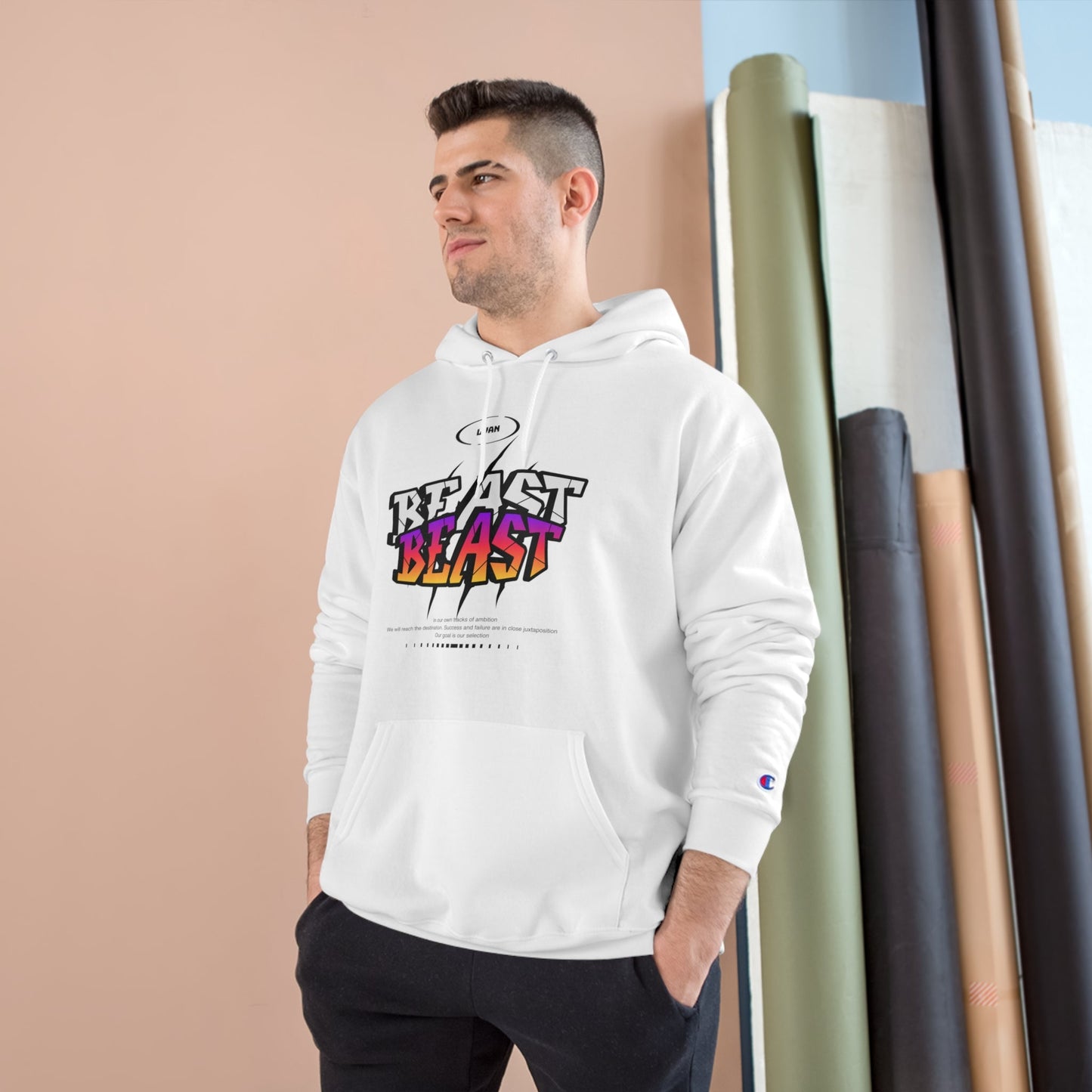 White Hoodie with Fabulous Design ( Custom design )