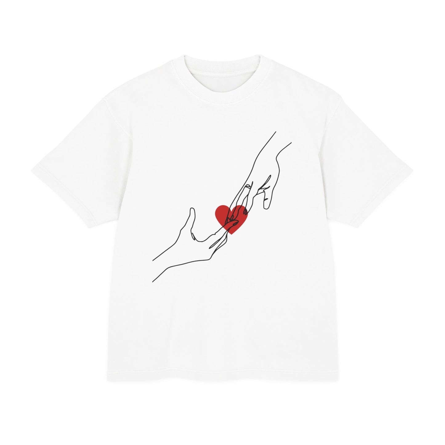 Heart in Hands with Back Heart Design Primium tee For Couples ( Unisex)